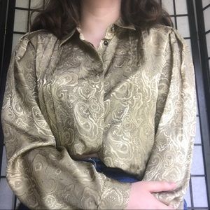 NWT Size 12P Liz Claiborne Paisley Golden Blouse